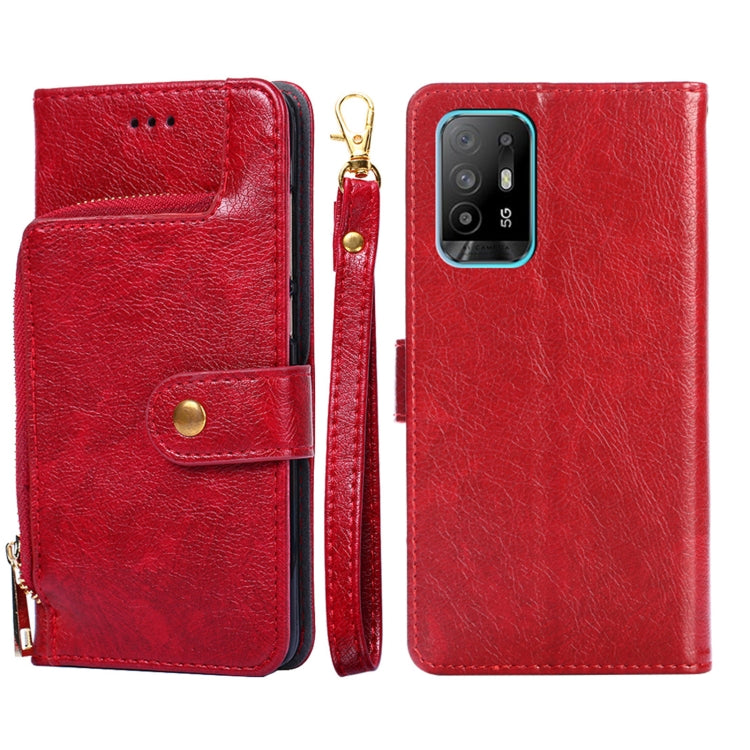 Zipper Bag PU + TPU Horizontal Flip Leather Case with Holder & Card Slot & Wallet & Lanyard, For OPPO A15, For OPPO A54, For OPPO A55 5G, For OPPO A94 / F19 Pro, For OPPO A94 5G / F19 Pro+ 5G, For OPPO F17 / A73