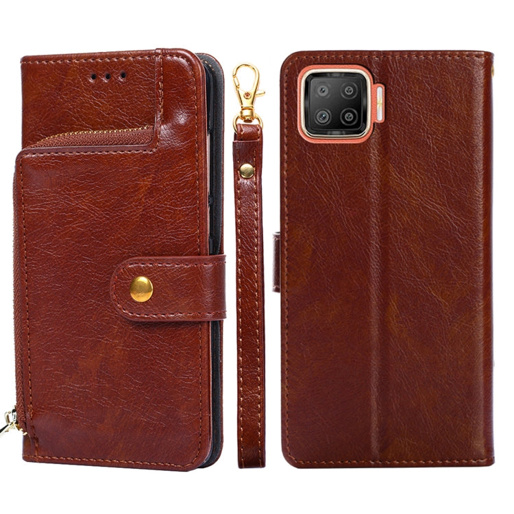 Zipper Bag PU + TPU Horizontal Flip Leather Case with Holder & Card Slot & Wallet & Lanyard, For OPPO A15, For OPPO A54, For OPPO A55 5G, For OPPO A94 / F19 Pro, For OPPO A94 5G / F19 Pro+ 5G, For OPPO F17 / A73