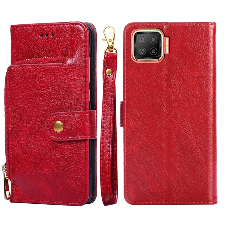 Zipper Bag PU + TPU Horizontal Flip Leather Case with Holder & Card Slot & Wallet & Lanyard, For OPPO A15, For OPPO A54, For OPPO A55 5G, For OPPO A94 / F19 Pro, For OPPO A94 5G / F19 Pro+ 5G, For OPPO F17 / A73