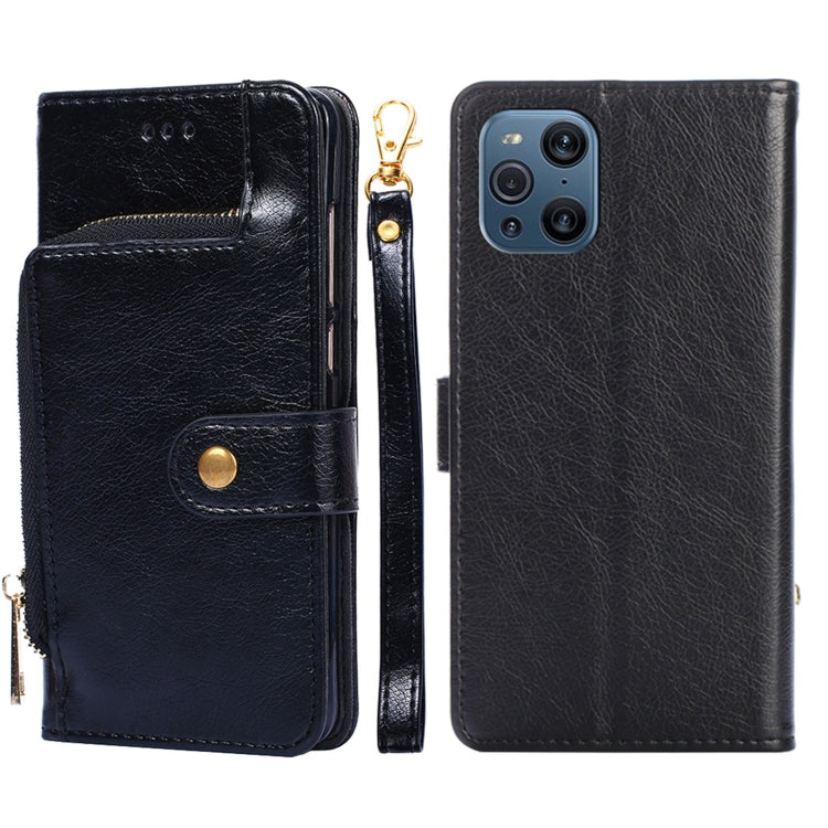 Zipper Bag PU + TPU Horizontal Flip Leather Case with Holder & Card Slot & Wallet & Lanyard, For OPPO F19 / A74, For OPPO Find X3 / X3 Pro, For OPPO Reno5 4G, For OPPO Reno6, For OPPO Reno6 Pro 5G, For OPPO Reno6 Pro+ 5G