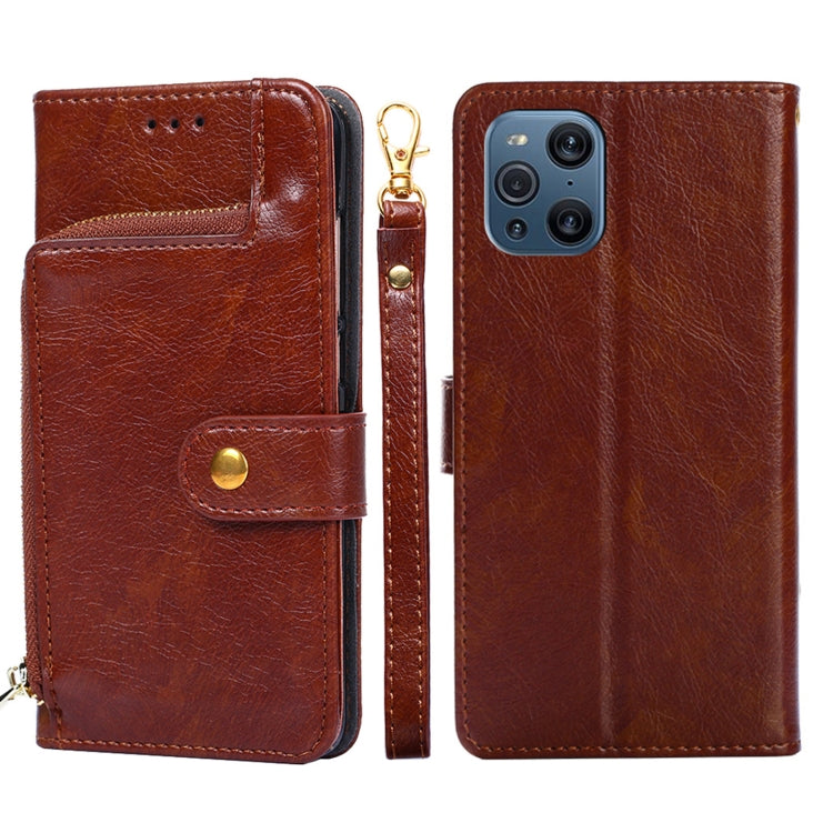 Zipper Bag PU + TPU Horizontal Flip Leather Case with Holder & Card Slot & Wallet & Lanyard, For OPPO F19 / A74, For OPPO Find X3 / X3 Pro, For OPPO Reno5 4G, For OPPO Reno6, For OPPO Reno6 Pro 5G, For OPPO Reno6 Pro+ 5G