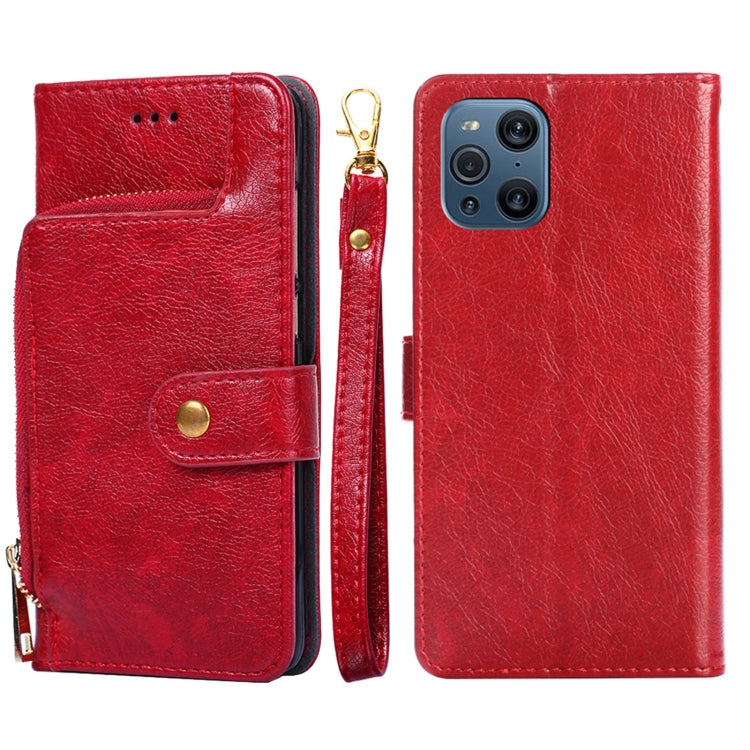 Zipper Bag PU + TPU Horizontal Flip Leather Case with Holder & Card Slot & Wallet & Lanyard, For OPPO F19 / A74, For OPPO Find X3 / X3 Pro, For OPPO Reno5 4G, For OPPO Reno6, For OPPO Reno6 Pro 5G, For OPPO Reno6 Pro+ 5G