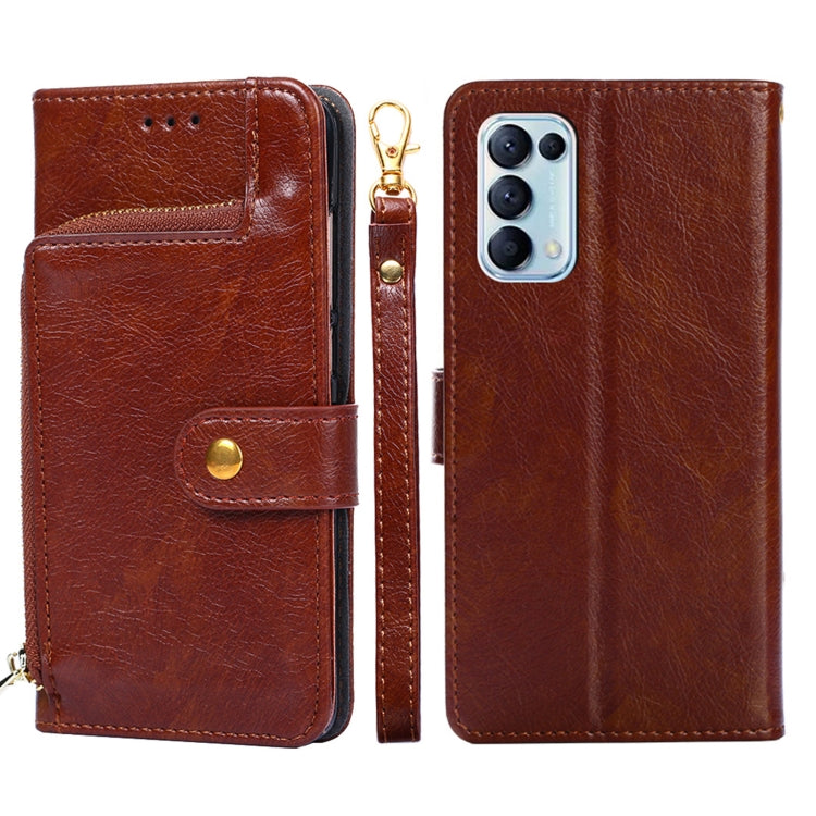 Zipper Bag PU + TPU Horizontal Flip Leather Case with Holder & Card Slot & Wallet & Lanyard, For OPPO F19 / A74, For OPPO Find X3 / X3 Pro, For OPPO Reno5 4G, For OPPO Reno6, For OPPO Reno6 Pro 5G, For OPPO Reno6 Pro+ 5G