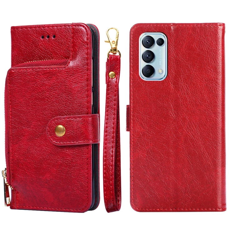 Zipper Bag PU + TPU Horizontal Flip Leather Case with Holder & Card Slot & Wallet & Lanyard, For OPPO F19 / A74, For OPPO Find X3 / X3 Pro, For OPPO Reno5 4G, For OPPO Reno6, For OPPO Reno6 Pro 5G, For OPPO Reno6 Pro+ 5G