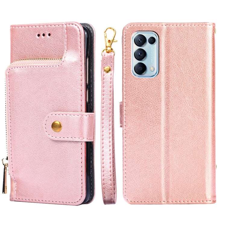 Zipper Bag PU + TPU Horizontal Flip Leather Case with Holder & Card Slot & Wallet & Lanyard, For OPPO F19 / A74, For OPPO Find X3 / X3 Pro, For OPPO Reno5 4G, For OPPO Reno6, For OPPO Reno6 Pro 5G, For OPPO Reno6 Pro+ 5G