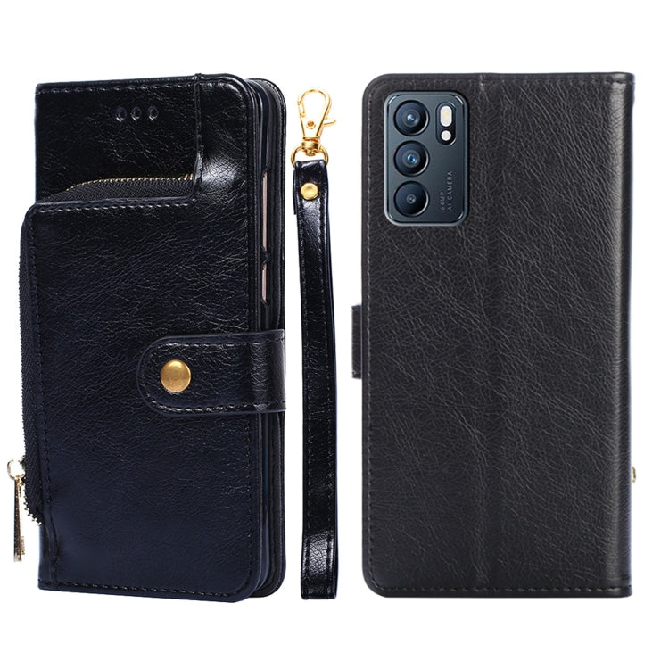Zipper Bag PU + TPU Horizontal Flip Leather Case with Holder & Card Slot & Wallet & Lanyard, For OPPO F19 / A74, For OPPO Find X3 / X3 Pro, For OPPO Reno5 4G, For OPPO Reno6, For OPPO Reno6 Pro 5G, For OPPO Reno6 Pro+ 5G