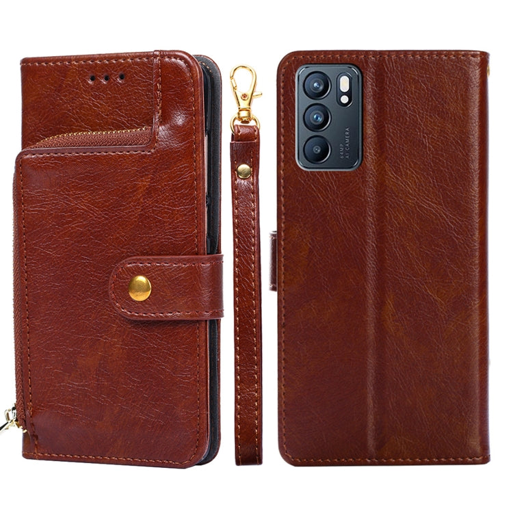 Zipper Bag PU + TPU Horizontal Flip Leather Case with Holder & Card Slot & Wallet & Lanyard, For OPPO F19 / A74, For OPPO Find X3 / X3 Pro, For OPPO Reno5 4G, For OPPO Reno6, For OPPO Reno6 Pro 5G, For OPPO Reno6 Pro+ 5G