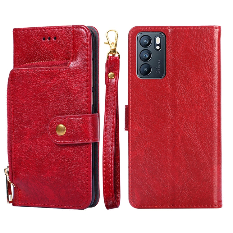 Zipper Bag PU + TPU Horizontal Flip Leather Case with Holder & Card Slot & Wallet & Lanyard, For OPPO F19 / A74, For OPPO Find X3 / X3 Pro, For OPPO Reno5 4G, For OPPO Reno6, For OPPO Reno6 Pro 5G, For OPPO Reno6 Pro+ 5G
