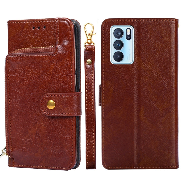 Zipper Bag PU + TPU Horizontal Flip Leather Case with Holder & Card Slot & Wallet & Lanyard, For OPPO F19 / A74, For OPPO Find X3 / X3 Pro, For OPPO Reno5 4G, For OPPO Reno6, For OPPO Reno6 Pro 5G, For OPPO Reno6 Pro+ 5G