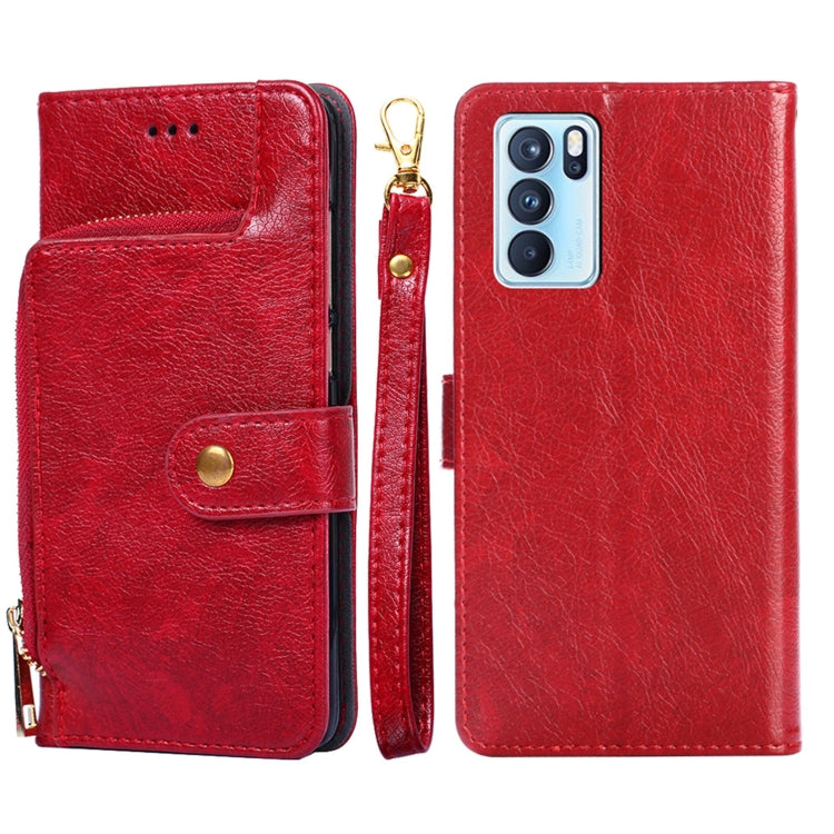 Zipper Bag PU + TPU Horizontal Flip Leather Case with Holder & Card Slot & Wallet & Lanyard, For OPPO F19 / A74, For OPPO Find X3 / X3 Pro, For OPPO Reno5 4G, For OPPO Reno6, For OPPO Reno6 Pro 5G, For OPPO Reno6 Pro+ 5G