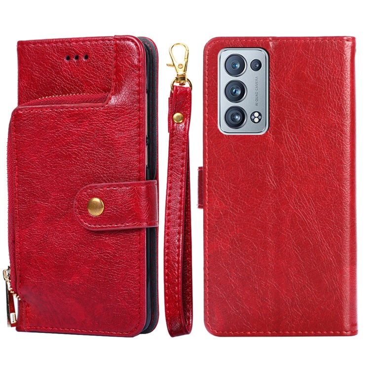 Zipper Bag PU + TPU Horizontal Flip Leather Case with Holder & Card Slot & Wallet & Lanyard, For OPPO F19 / A74, For OPPO Find X3 / X3 Pro, For OPPO Reno5 4G, For OPPO Reno6, For OPPO Reno6 Pro 5G, For OPPO Reno6 Pro+ 5G
