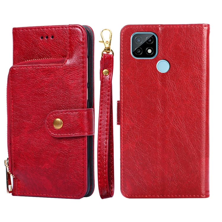 Zipper Bag PU + TPU Horizontal Flip Leather Case with Holder & Card Slot & Wallet & Lanyard, For Realme C21, For Realme 8 / 8 Pro, For Realme C20, For Realme GT 5G, For Realme V11 5G, For Realme V13 5G