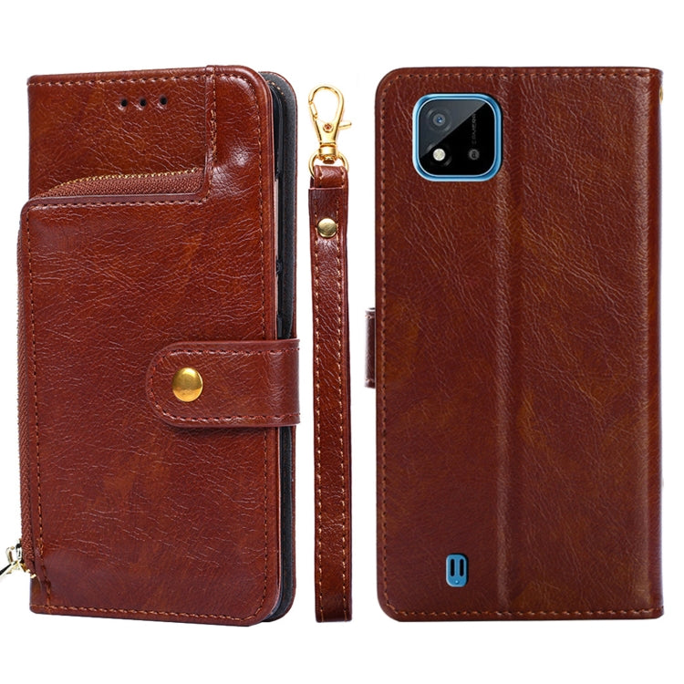 Zipper Bag PU + TPU Horizontal Flip Leather Case with Holder & Card Slot & Wallet & Lanyard, For Realme C21, For Realme 8 / 8 Pro, For Realme C20, For Realme GT 5G, For Realme V11 5G, For Realme V13 5G