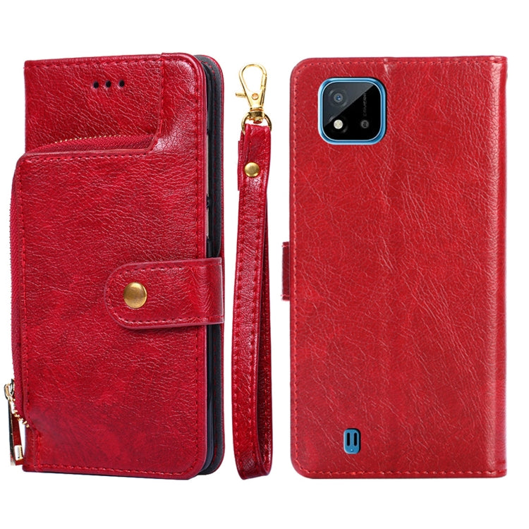 Zipper Bag PU + TPU Horizontal Flip Leather Case with Holder & Card Slot & Wallet & Lanyard, For Realme C21, For Realme 8 / 8 Pro, For Realme C20, For Realme GT 5G, For Realme V11 5G, For Realme V13 5G