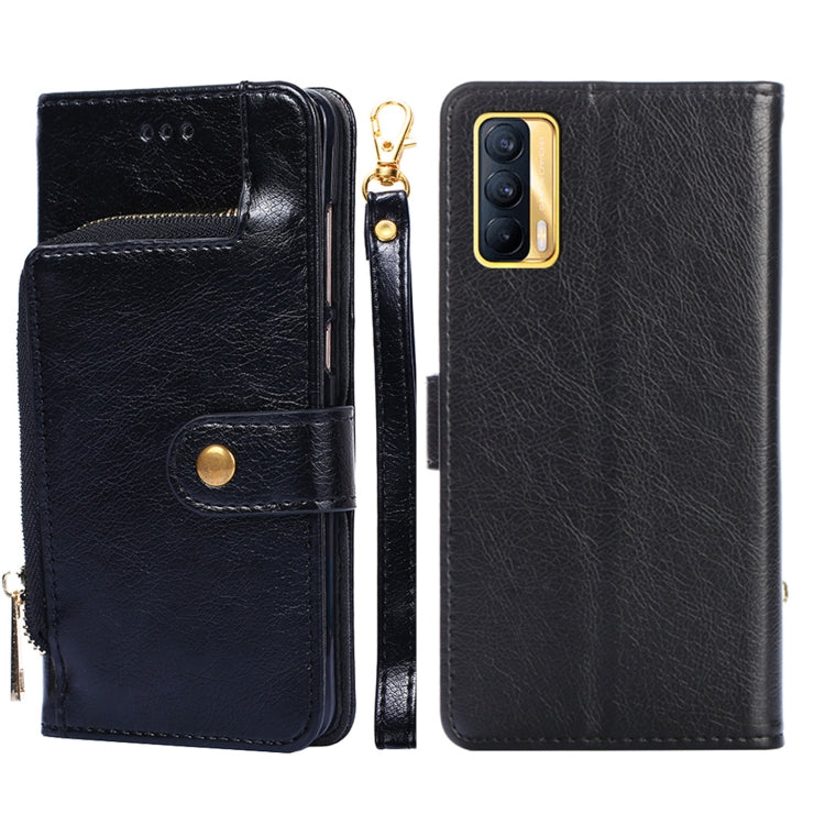 Zipper Bag PU + TPU Horizontal Flip Leather Case with Holder & Card Slot & Wallet & Lanyard, For Realme V15 5G