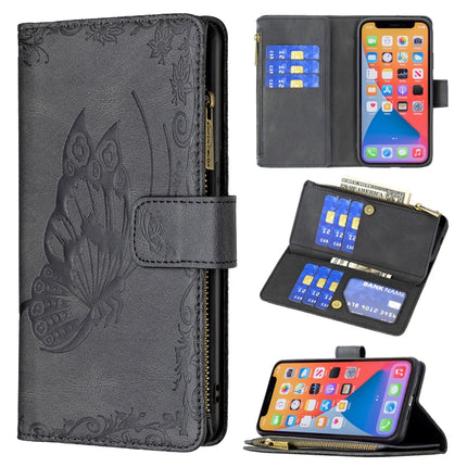 Flying Butterfly Embossing Pattern Zipper Horizontal Flip Leather Case with Holder & Card Slots & Wallet, For iPhone 13 mini, For iPhone 13, For iPhone 13 Pro, For iPhone 13 Pro Max