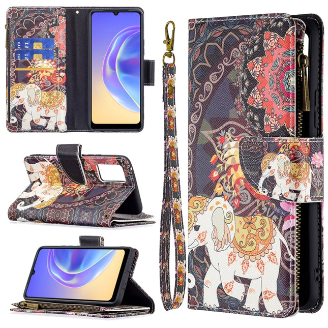 Colored Drawing Pattern Zipper Horizontal Flip Leather Case with Holder & Card Slots & Wallet, For vivo V21e 4G, For vivo V21e 5G, For vivo Y20