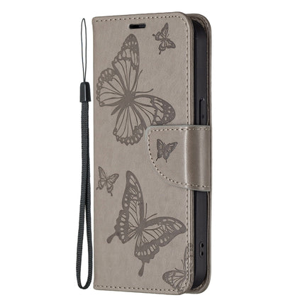 Embossing Two Butterflies Pattern Horizontal Flip PU Leather Case with Holder & Card Slot & Wallet & Lanyard, For iPhone 13 mini, For iPhone 13, For iPhone 13 Pro, For iPhone 13 Pro Max