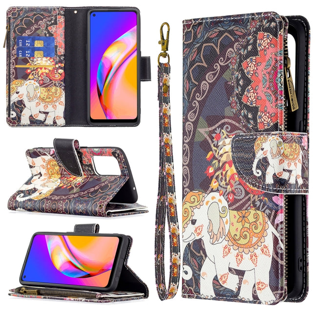 Colored Drawing Pattern Zipper Horizontal Flip Leather Case with Holder & Card Slots & Wallet, For OPPO A94 5G/F19 Pro+ 5G/Reno5 Z 5G, For OPPO Reno5 Pro 5G, For OPPO Reno5 5G