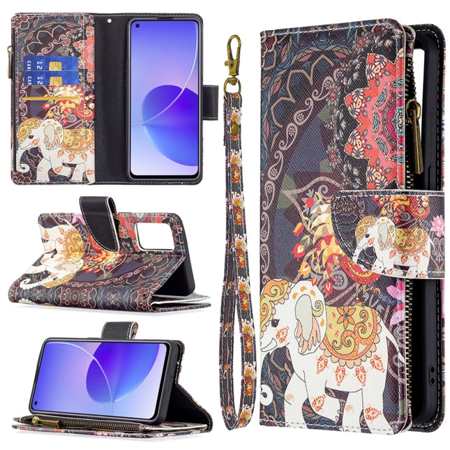 Colored Drawing Pattern Zipper Horizontal Flip Leather Case with Holder & Card Slots & Wallet, For OPPO Reno6 5G, For OPPO Realme 8 /8 Pro, For OPPO Realme C15/C12/C25