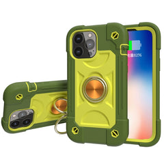 Shockproof Silicone + PC Protective Case with Dual-Ring Holder, For iPhone 13 mini, For iPhone 13, For iPhone 13 Pro