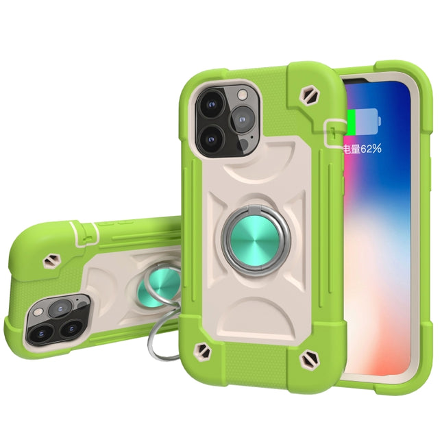 Funda protectora de silicona y PC a prueba de golpes con soporte de doble anillo para iPhone 13 Pro Max