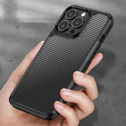 Pioneer Carbon Fiber Texture Shockproof TPU + PC Case, For iPhone 13 mini, For iPhone 13 Pro, For iPhone 13 Pro Max