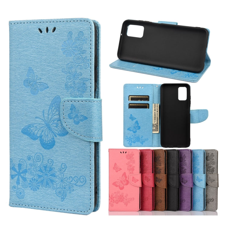 Horizontale Klapphülle aus Leder mit geprägtem Blumen- und Schmetterlingsmuster im Vintage-Stil, mit Kartenfach, Halter, Geldbörse und Trageband, für Samsung Galaxy A03s 164 mm, für iPhone 13 mini, für iPhone 13, für iPhone 13 Pro
