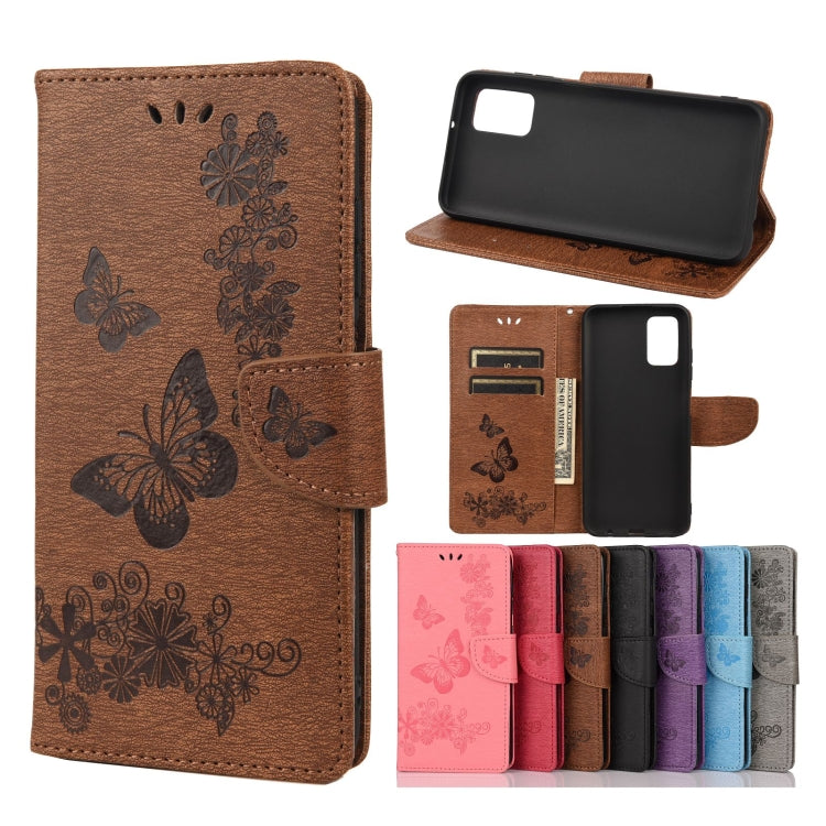 Horizontale Klapphülle aus Leder mit geprägtem Blumen- und Schmetterlingsmuster im Vintage-Stil, mit Kartenfach, Halter, Geldbörse und Trageband, für Samsung Galaxy A03s 164 mm, für iPhone 13 mini, für iPhone 13, für iPhone 13 Pro