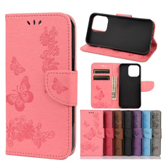 Vintage Embossed Floral Butterfly Pattern Horizontal Flip Leather Case with Card Slot & Holder & Wallet & Lanyard, For Samsung Galaxy A03s 164mm, For iPhone 13 mini, For iPhone 13, For iPhone 13 Pro