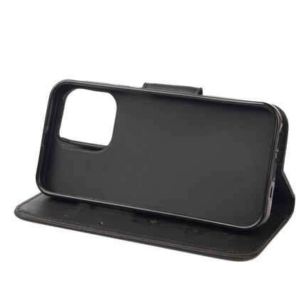 Funda de cuero con tapa horizontal con diseño de mariposas y flores en relieve vintage, ranura para tarjetas, soporte, billetera y cordón, para iPhone 13 Pro Max