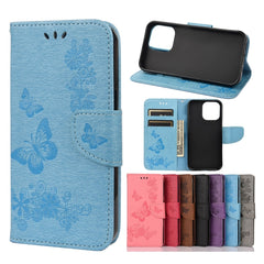 Vintage Embossed Floral Butterfly Pattern Horizontal Flip Leather Case with Card Slot & Holder & Wallet & Lanyard, For Samsung Galaxy A03s 164mm, For iPhone 13 mini, For iPhone 13, For iPhone 13 Pro