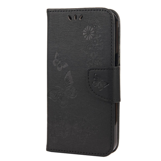 Vintage Embossed Floral Butterfly Pattern Horizontal Flip Leather Case with Card Slot & Holder & Wallet & Lanyard, For iPhone 13 Pro Max