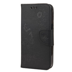 Vintage Embossed Floral Butterfly Pattern Horizontal Flip Leather Case with Card Slot & Holder & Wallet & Lanyard, For iPhone 13 Pro Max