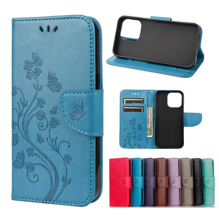 Butterfly Flower Pattern Horizontal Flip Leather Case with Holder & Card Slots & Wallet, For Samsung Galaxy A03s 164mm, For iPhone 13 mini, For iPhone 13