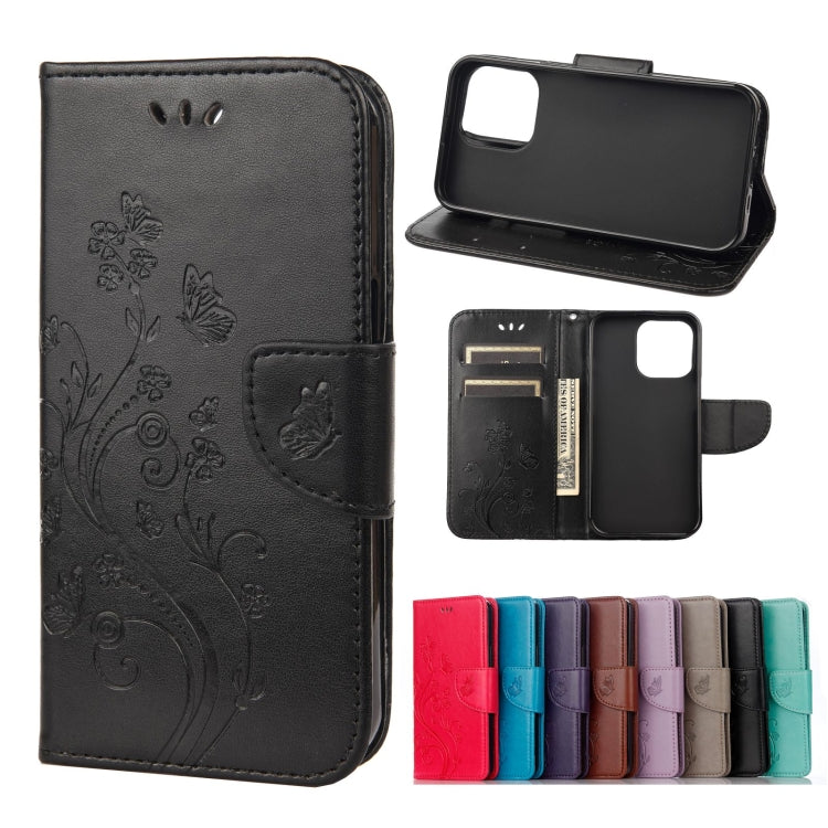 Butterfly Flower Pattern Horizontal Flip Leather Case with Holder & Card Slots & Wallet, For iPhone 13 Pro, For iPhone 13 Pro Max