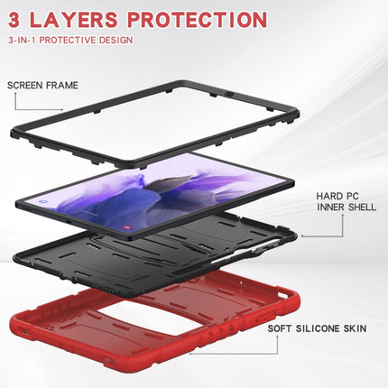 3-Layer Protection Screen Frame + PC + Silicone Shockproof Combination Case with Holder, For Samsung Galaxy Tab S7+/S7 FE 12.4 inch
