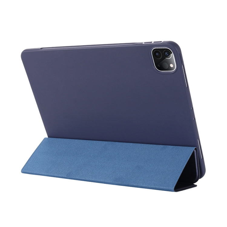 TPU-Horizontal-Flip-Ledertasche mit dreifach klappbarem Halter, für iPad Pro 12.9 2022/2021/2020/2018
