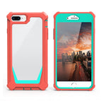 For iPhone 8 Plus / 7 Plus / 6 Plus / 6s Plus / Coral Pink+Blue Green