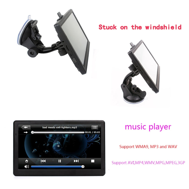 7 inch Car HD GPS Navigator 8G+128M Capacitive Screen Support FM / TF Card