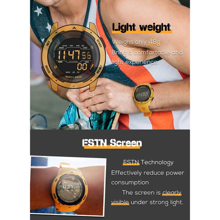 NORTH EDGE Mars Men Luminous Digital Waterproof Smart Sports Watch, Support Alarm Clock & Countdown & Sports Mode