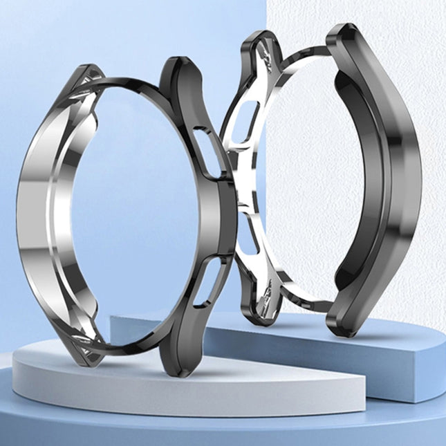 Electroplating Hollow Half-pack TPU Protective Case, For Samsung Galaxy Watch4 Classic 42mm, For Samsung Galaxy Watch4 Classic 46mm