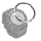 For Garmin Fenix 6X/6X Pro/6X Sapphire / Silver Ring Black Letter