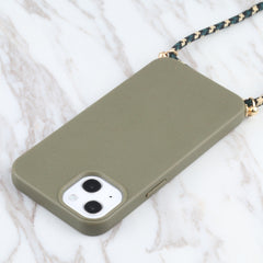 Wheat Straw Material + TPU Shockproof Case with Neck Lanyard, For iPhone 13 mini, For iPhone 13, For iPhone 13 Pro, For iPhone 13 Pro Max