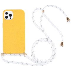 Wheat Straw Material + TPU Shockproof Case with Neck Lanyard, For iPhone 13 mini, For iPhone 13, For iPhone 13 Pro, For iPhone 13 Pro Max