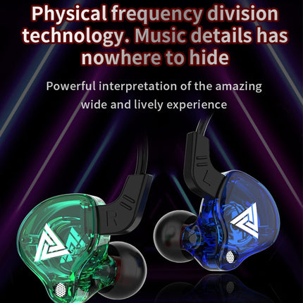 QKZ AK6 3,5 mm In-Ear-Sportkopfhörer mit kabelgebundenem Subwoofer, Kabellänge: ca. 1,2 m, 1 Stück, 1 Paar