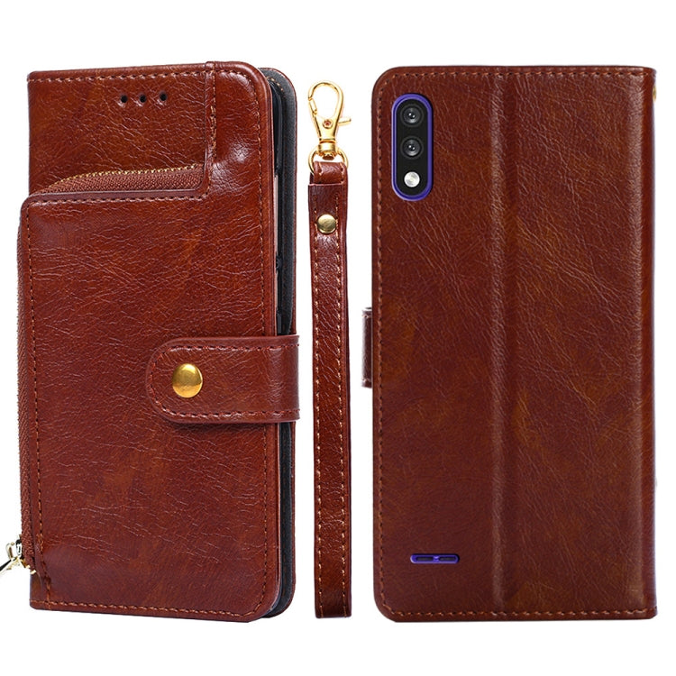 Zipper Bag PU + TPU Horizontal Flip Leather Case with Holder & Card Slot & Wallet & Lanyard, For LG K22, For OnePlus 9, For OnePlus 9 Pro, For OnePlus Nord CE 5G, For OnePlus 9R