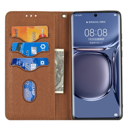Woven Texture Stitching Magnetic Horizontal Flip PU Leather Case with Holder & Card Slots & Wallet & Lanyard, For Huawei P50, For Huawei P50 Pro, For Honor 50, For Honor 50 Pro