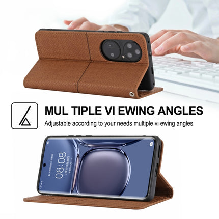 Woven Texture Stitching Magnetic Horizontal Flip PU Leather Case with Holder & Card Slots & Wallet & Lanyard, For Huawei P50, For Huawei P50 Pro, For Honor 50, For Honor 50 Pro
