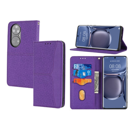Woven Texture Stitching Magnetic Horizontal Flip PU Leather Case with Holder & Card Slots & Wallet & Lanyard, For Huawei P50, For Huawei P50 Pro, For Honor 50, For Honor 50 Pro
